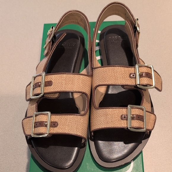 J. Crew Shoes - J Crew Carsen Made-in-Italy slingback sandals in faux raffia CJ835 Size 9